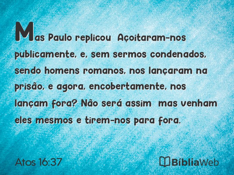 Atos 16:37 em imagem para compartilhar