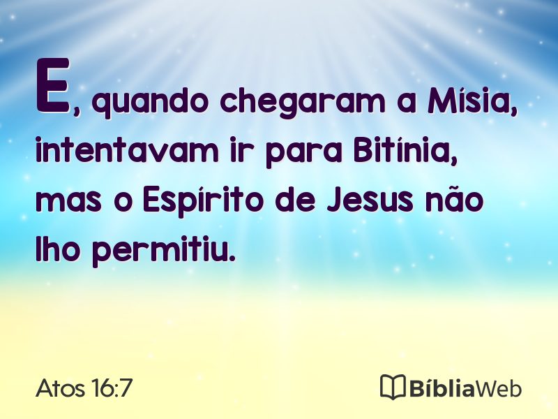 Atos 16:7 em imagem para compartilhar