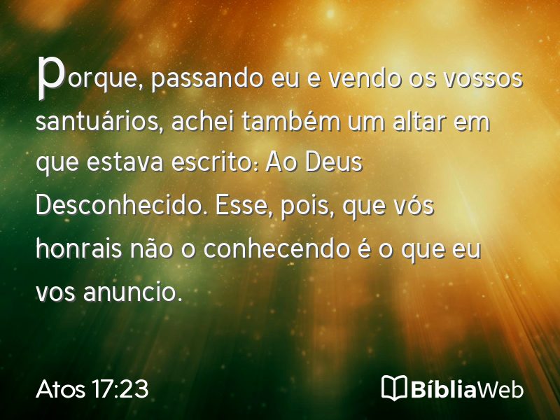 Atos 17:23 em imagem para compartilhar