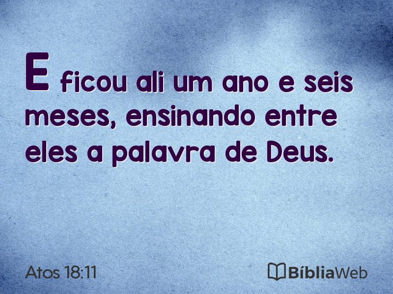 Atos 18:11 em imagem para compartilhar