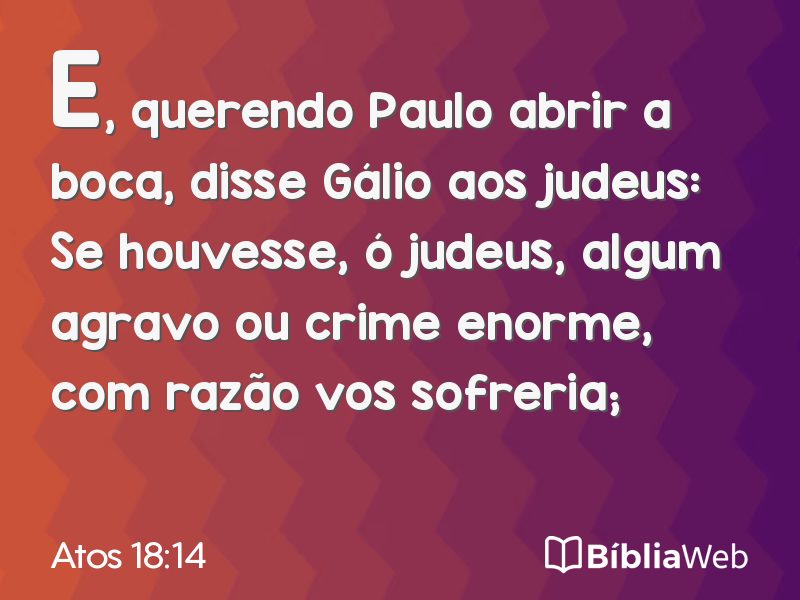 Atos 18:14 em imagem para compartilhar