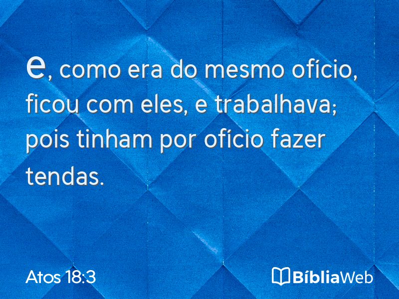 Atos 18:3 em imagem para compartilhar