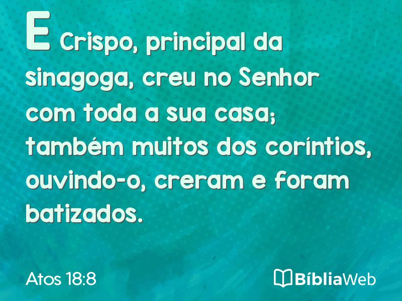 Atos 18:8 em imagem para compartilhar