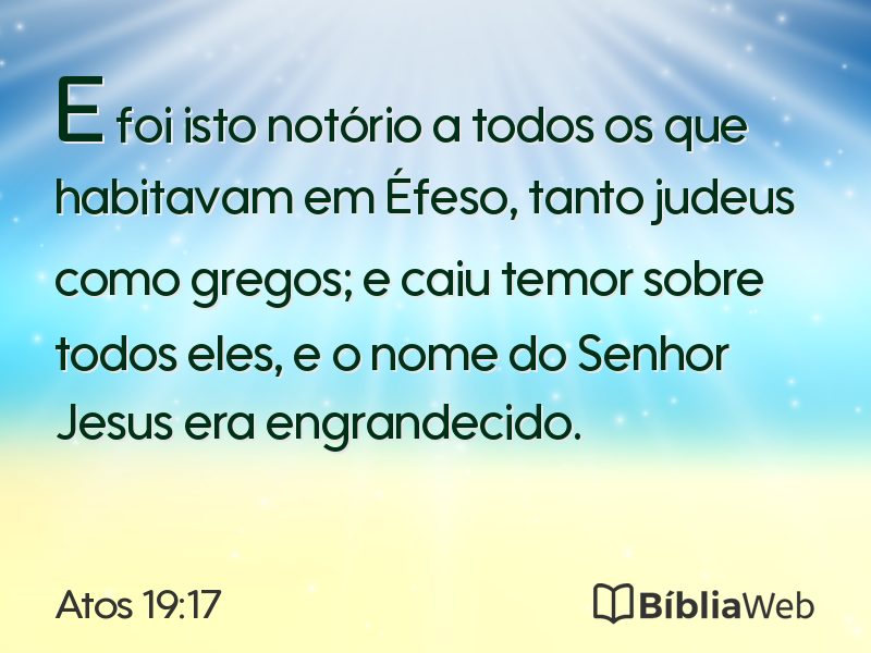 Atos 19:17 em imagem para compartilhar