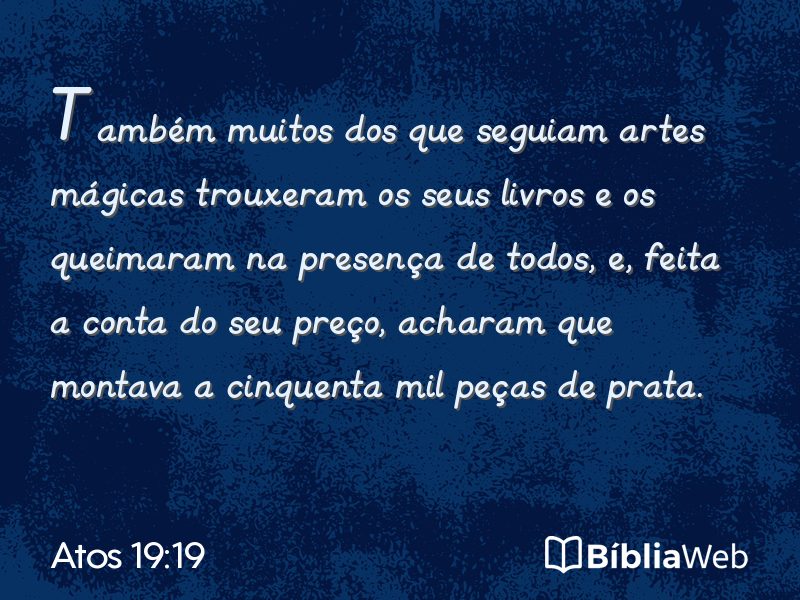 Atos 19:19 em imagem para compartilhar