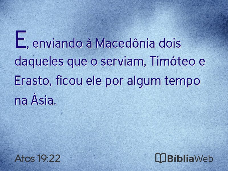 Atos 19:22 em imagem para compartilhar