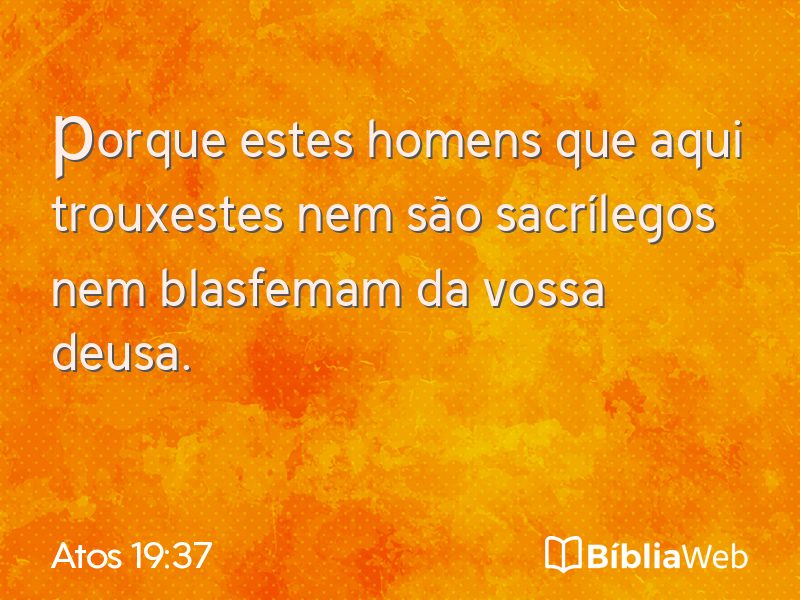 Atos 19:37 em imagem para compartilhar