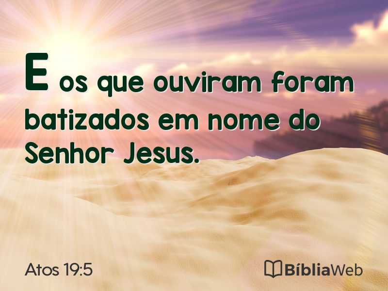 Atos 19:5 em imagem para compartilhar