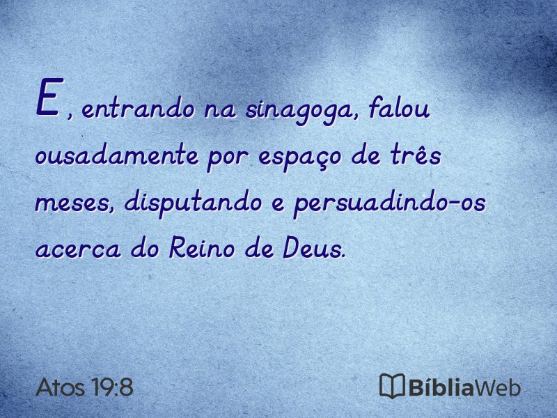 Atos 19:8 em imagem para compartilhar