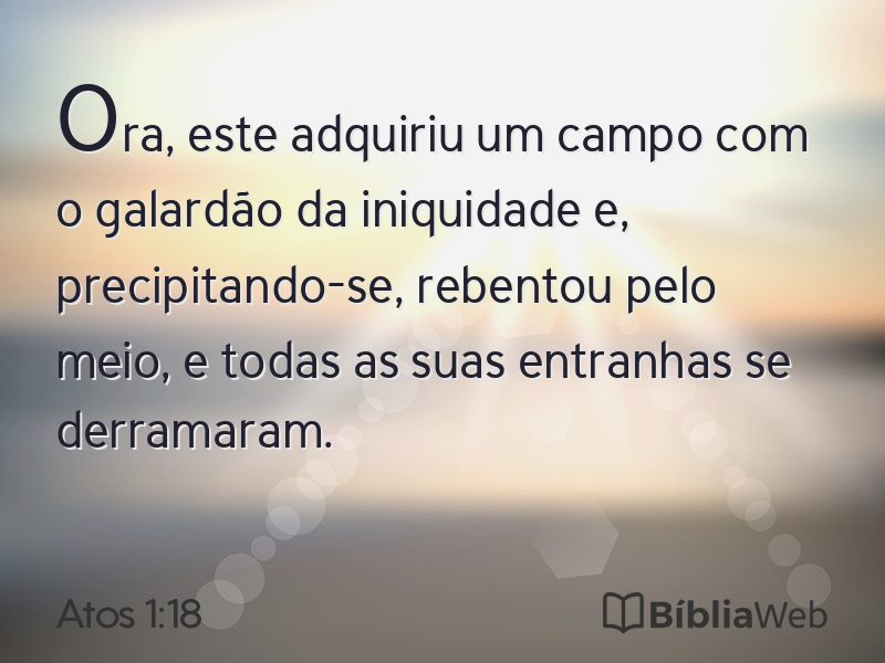 Atos 1:18 em imagem para compartilhar