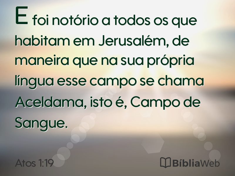 Atos 1:19 em imagem para compartilhar