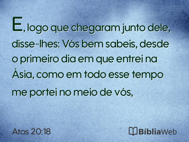 Atos 20:18 em imagem para compartilhar
