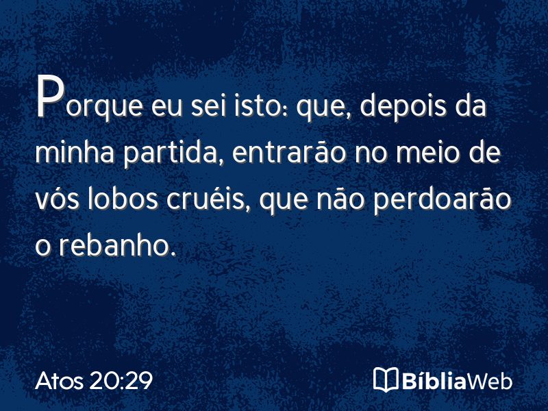 Atos 20:29 em imagem para compartilhar