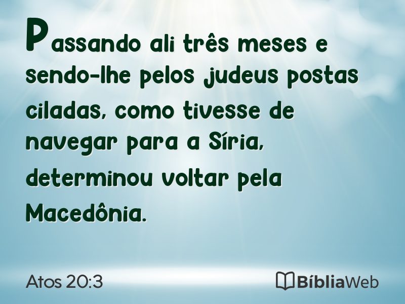 Atos 20:3 em imagem para compartilhar