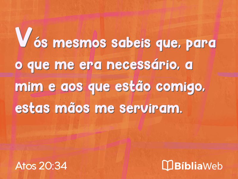 Atos 20:34 em imagem para compartilhar