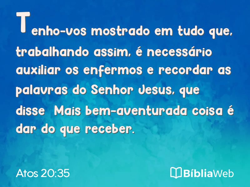 Atos 20:35 em imagem para compartilhar