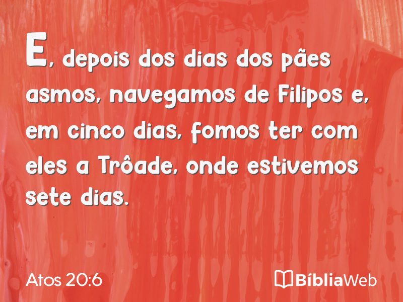 Atos 20:6 em imagem para compartilhar