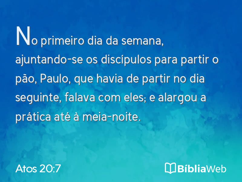 Atos 20:7 em imagem para compartilhar