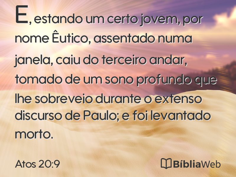 Atos 20:9 em imagem para compartilhar