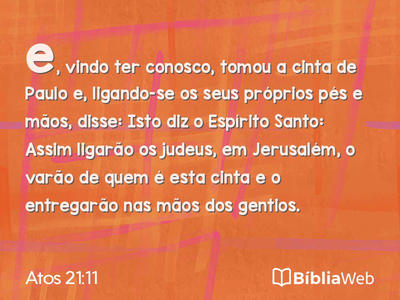 Atos 21:11 em imagem para compartilhar