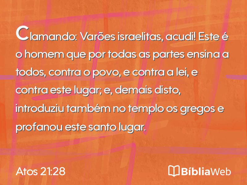 Atos 21:28 em imagem para compartilhar