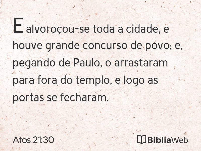 Atos 21:30 em imagem para compartilhar