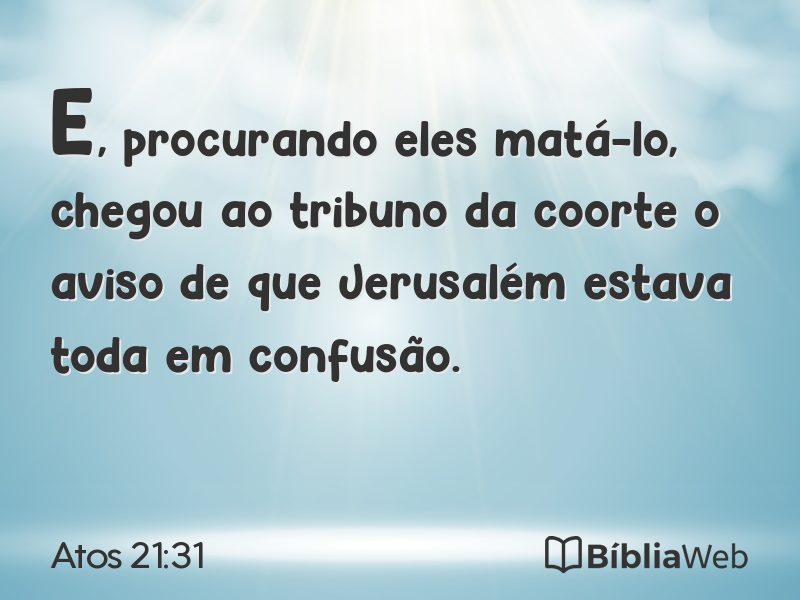 Atos 21:31 em imagem para compartilhar