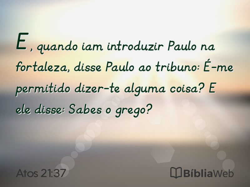 Atos 21:37 em imagem para compartilhar