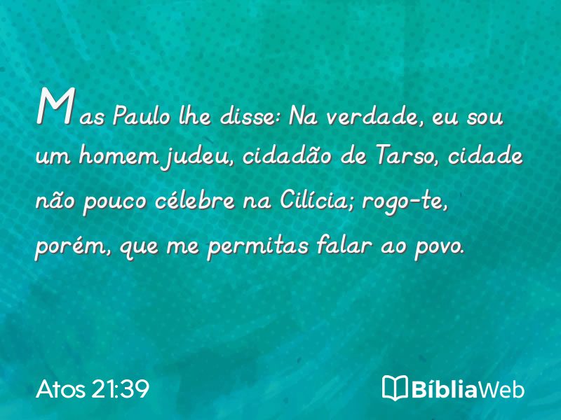 Atos 21:39 em imagem para compartilhar