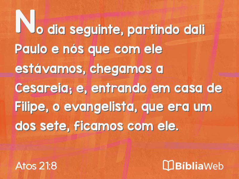 Atos 21:8 em imagem para compartilhar