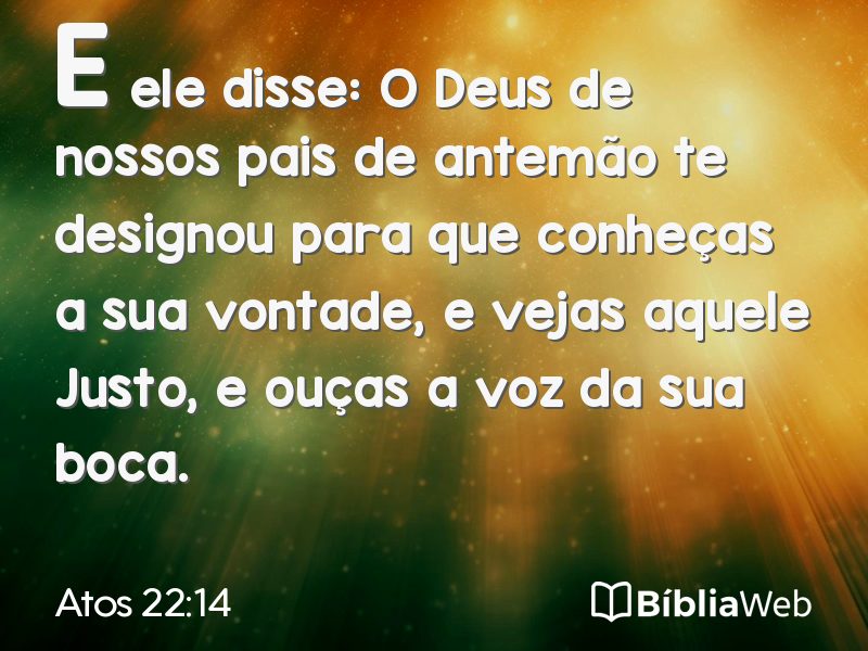 Atos 22:14 em imagem para compartilhar