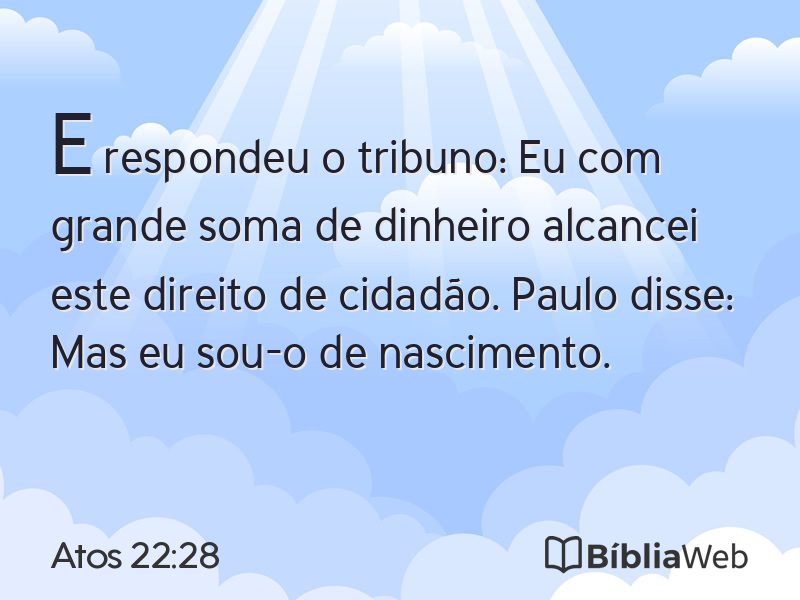 Atos 22:28 em imagem para compartilhar