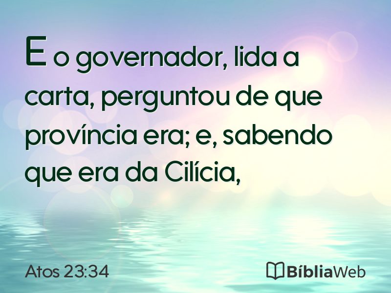 Atos 23:34 em imagem para compartilhar