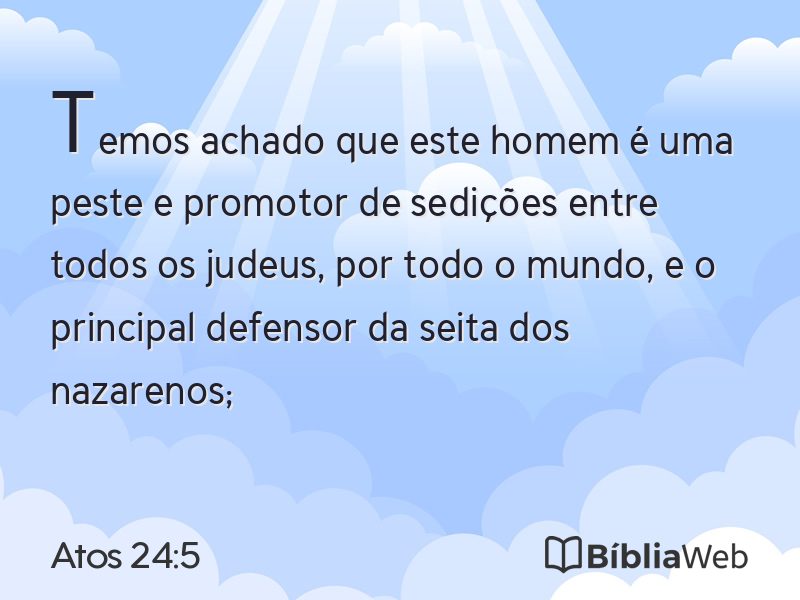 Atos 24:5 em imagem para compartilhar