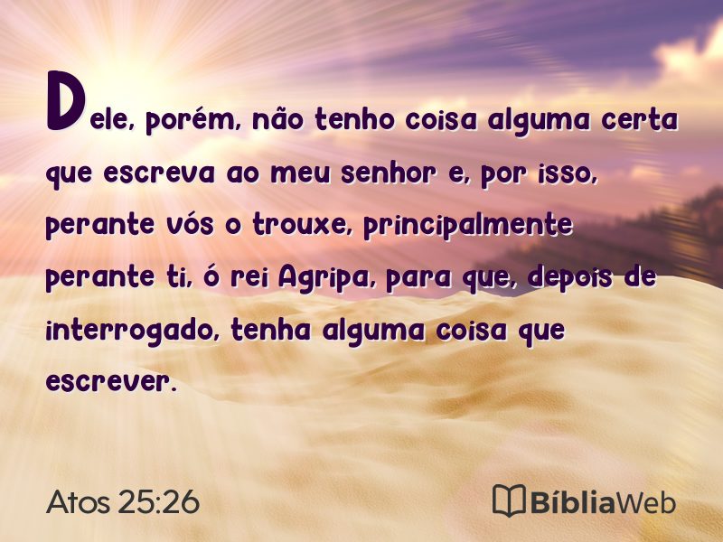 Atos 25:26 em imagem para compartilhar