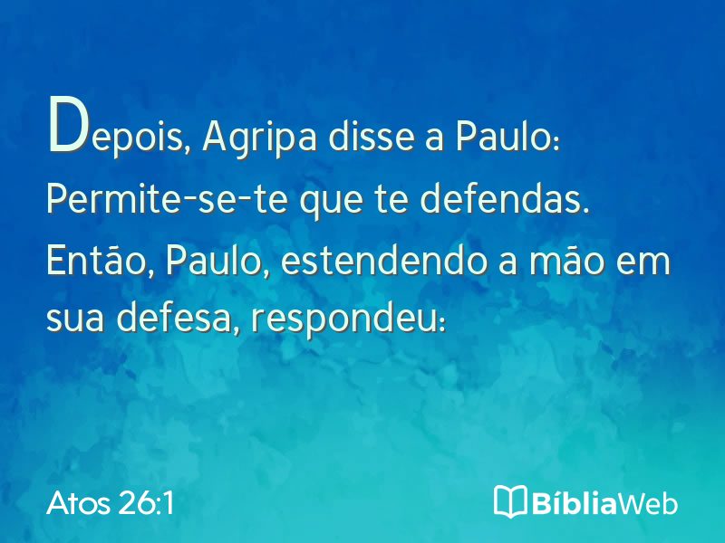 Atos 26:1 em imagem para compartilhar