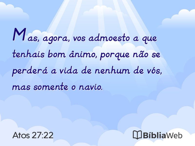 Atos 27:22 em imagem para compartilhar
