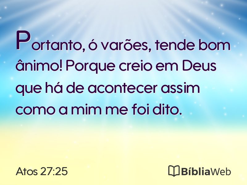 Atos 27:25 em imagem para compartilhar