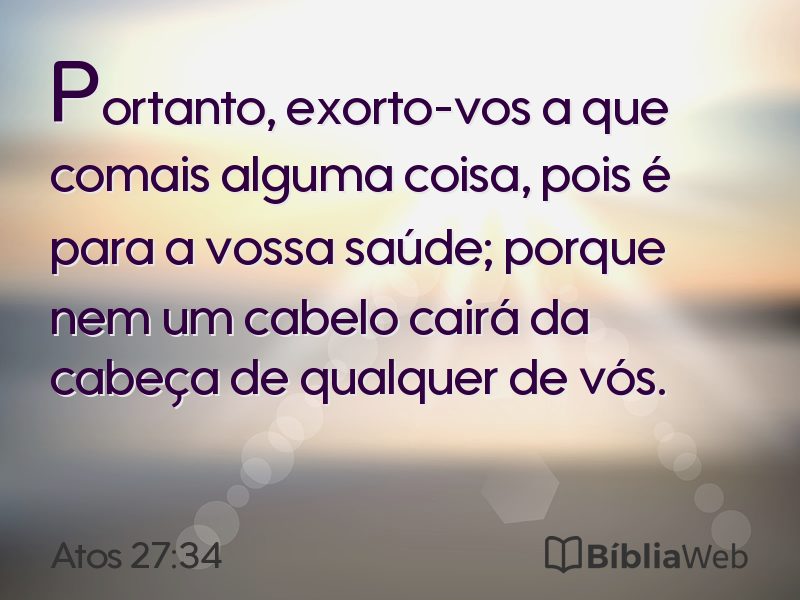Atos 27:34 em imagem para compartilhar