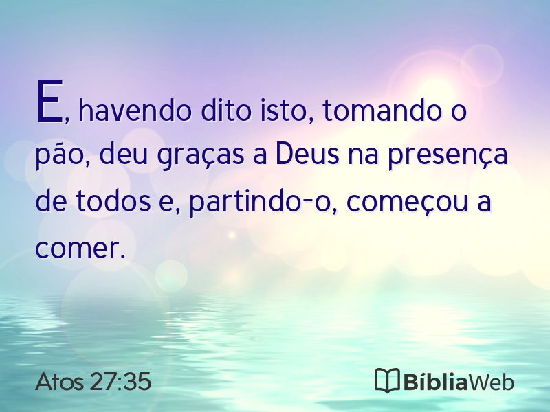Atos 27:35 em imagem para compartilhar