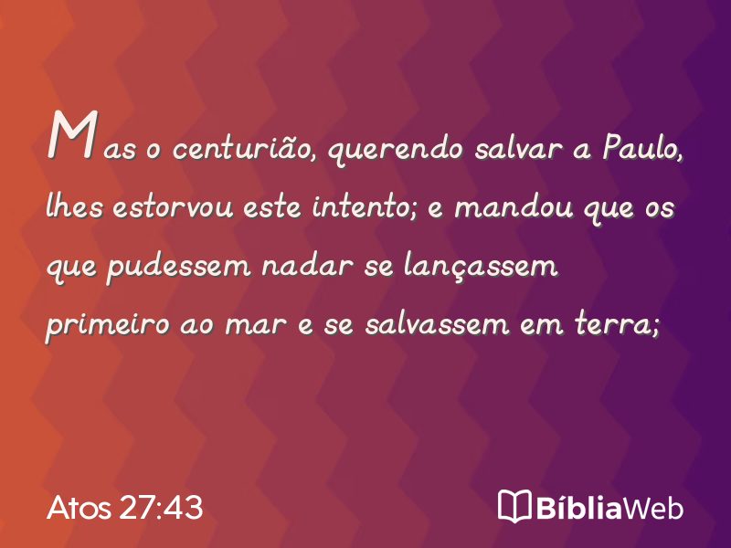 Atos 27:43 em imagem para compartilhar