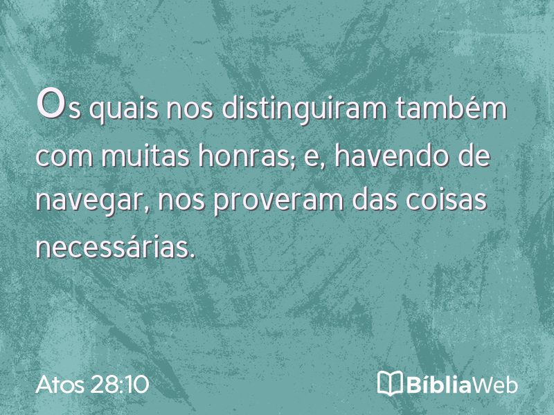 Atos 28:10 em imagem para compartilhar