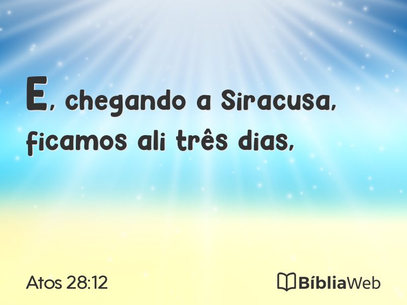 Atos 28:12 em imagem para compartilhar