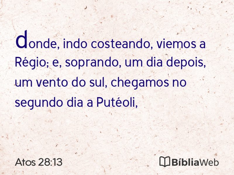 Atos 28:13 em imagem para compartilhar