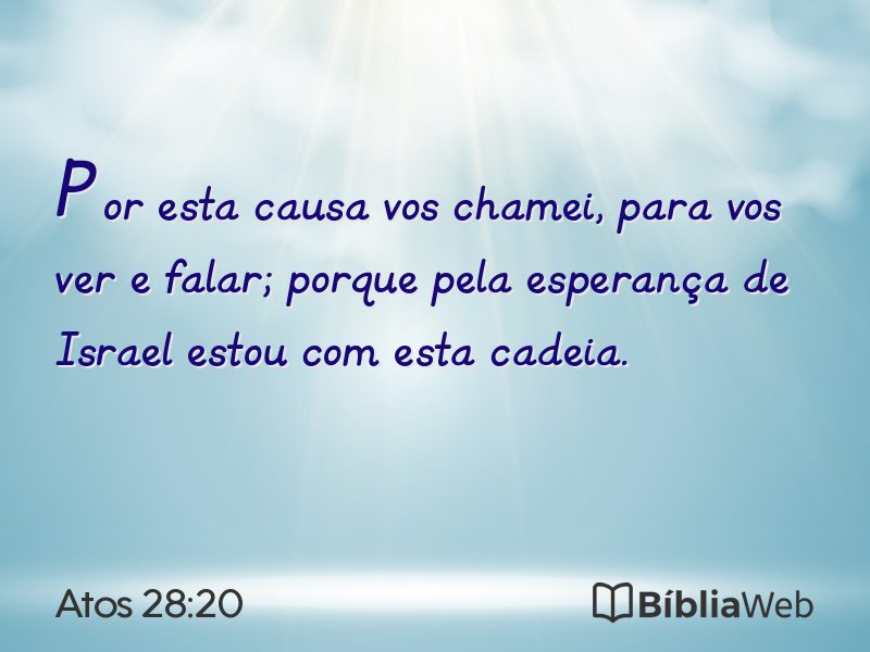 Atos 28:20 em imagem para compartilhar