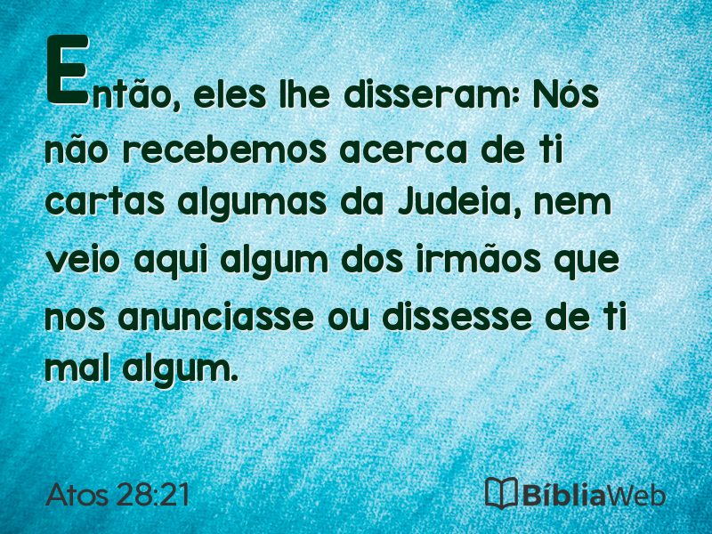 Atos 28:21 em imagem para compartilhar