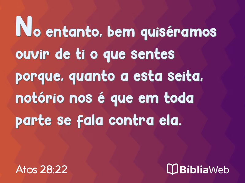 Atos 28:22 em imagem para compartilhar