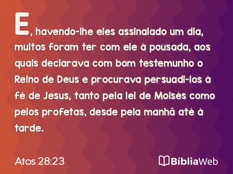 Atos 28:23 em imagem para compartilhar