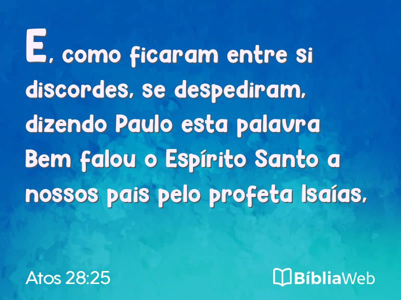 Atos 28:25 em imagem para compartilhar