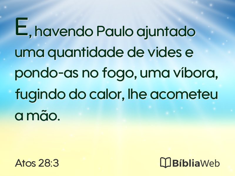 Atos 28:3 em imagem para compartilhar